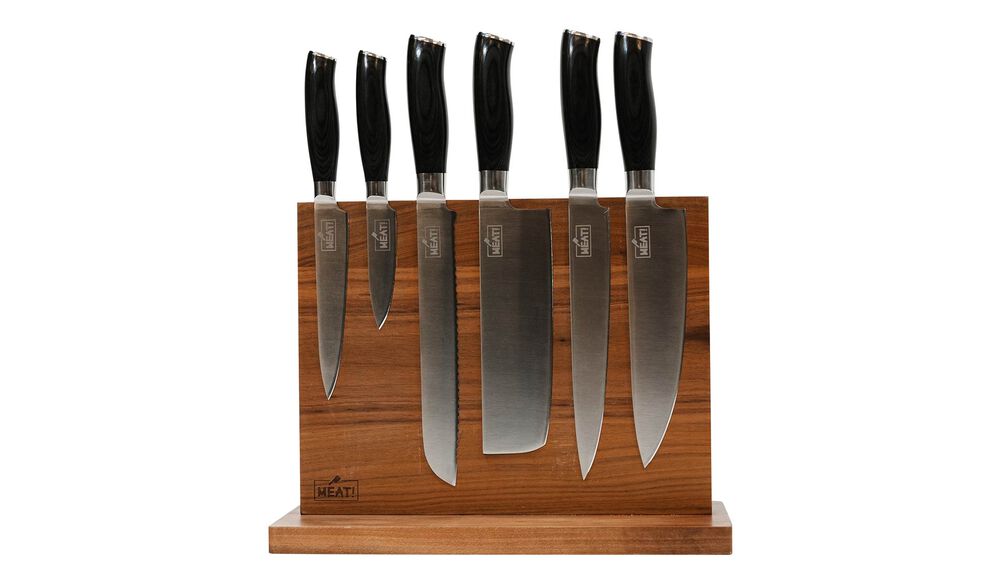 MEAT! Kitchen Knife Set with Magnetic Stand