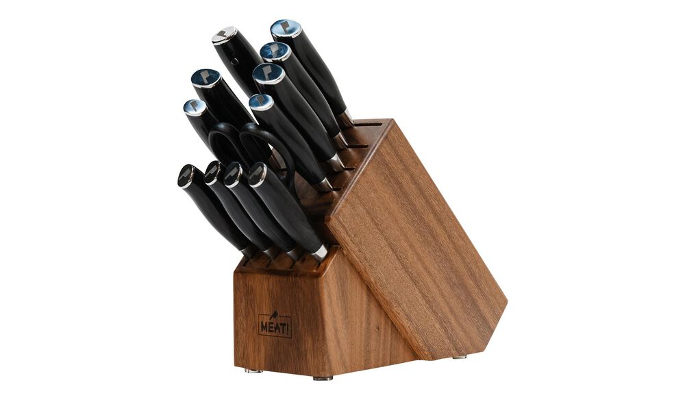 MEAT! Complete Kitchen Knife Set with Knife Block