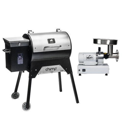 Grilla Chimp Pellet Grill + MEAT! .75 HP Grinder Bundle
