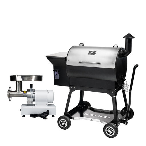 Grilla Silverbac All-Terrain Grill + MEAT! 1 HP Grinder Bundle