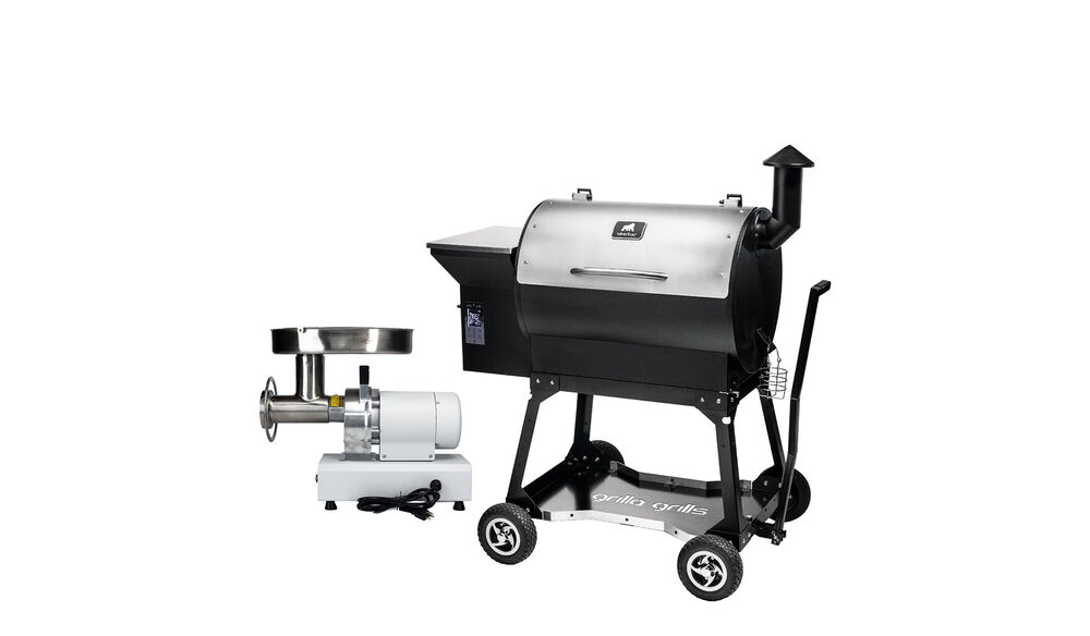 Grilla Silverbac All-Terrain Grill + MEAT! 1 HP Grinder Bundle